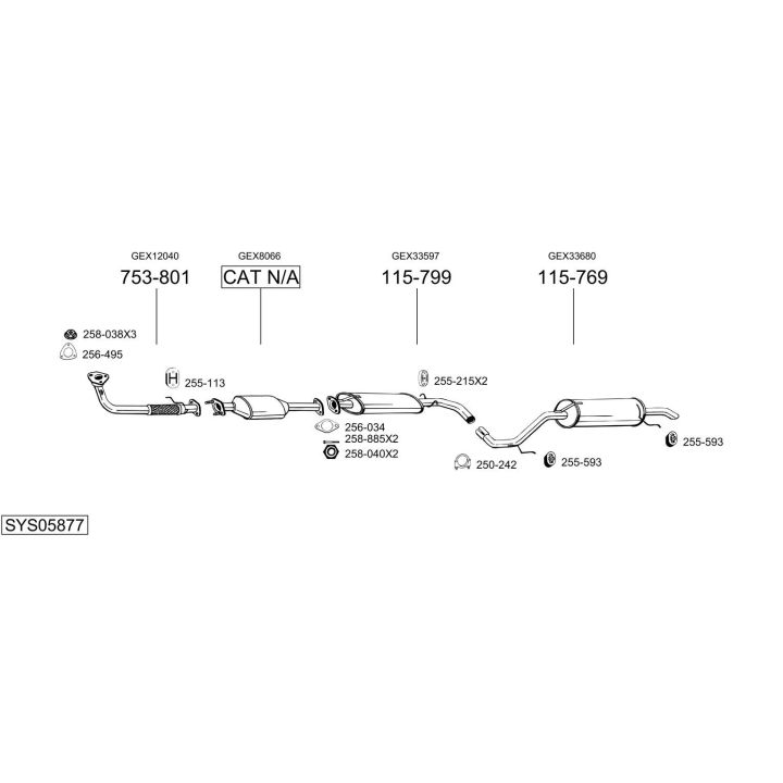 Išmetimo sistema BOSAL SYS05877