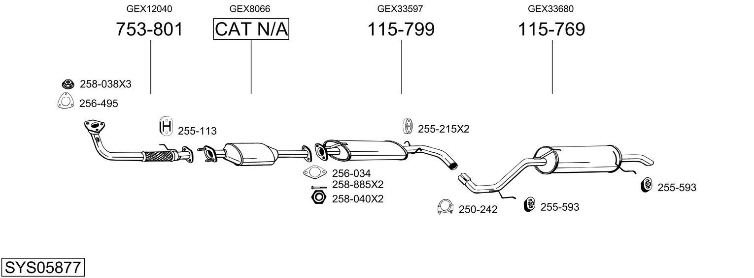 Išmetimo sistema BOSAL SYS05877