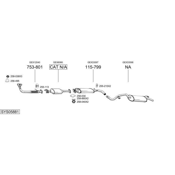 Išmetimo sistema BOSAL SYS05881