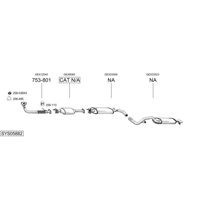 Išmetimo sistema BOSAL SYS05882