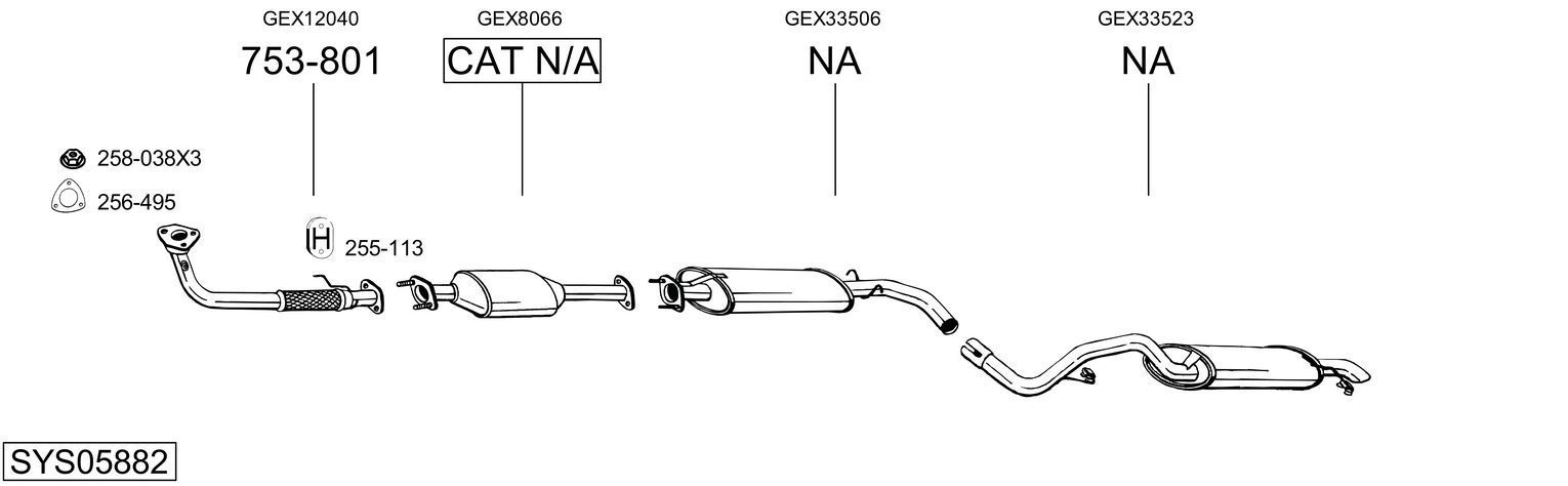 Išmetimo sistema BOSAL SYS05882
