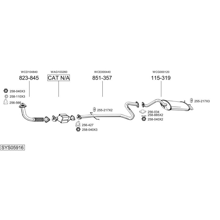 Išmetimo sistema BOSAL SYS05916