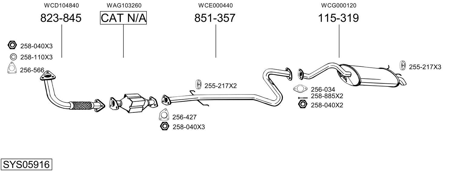 Išmetimo sistema BOSAL SYS05916