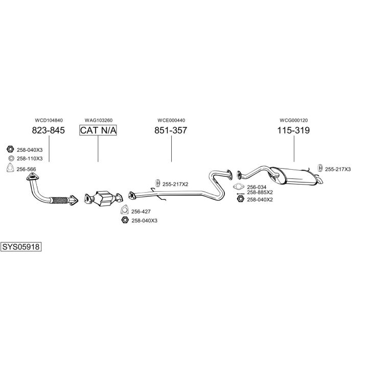 Išmetimo sistema BOSAL SYS05918