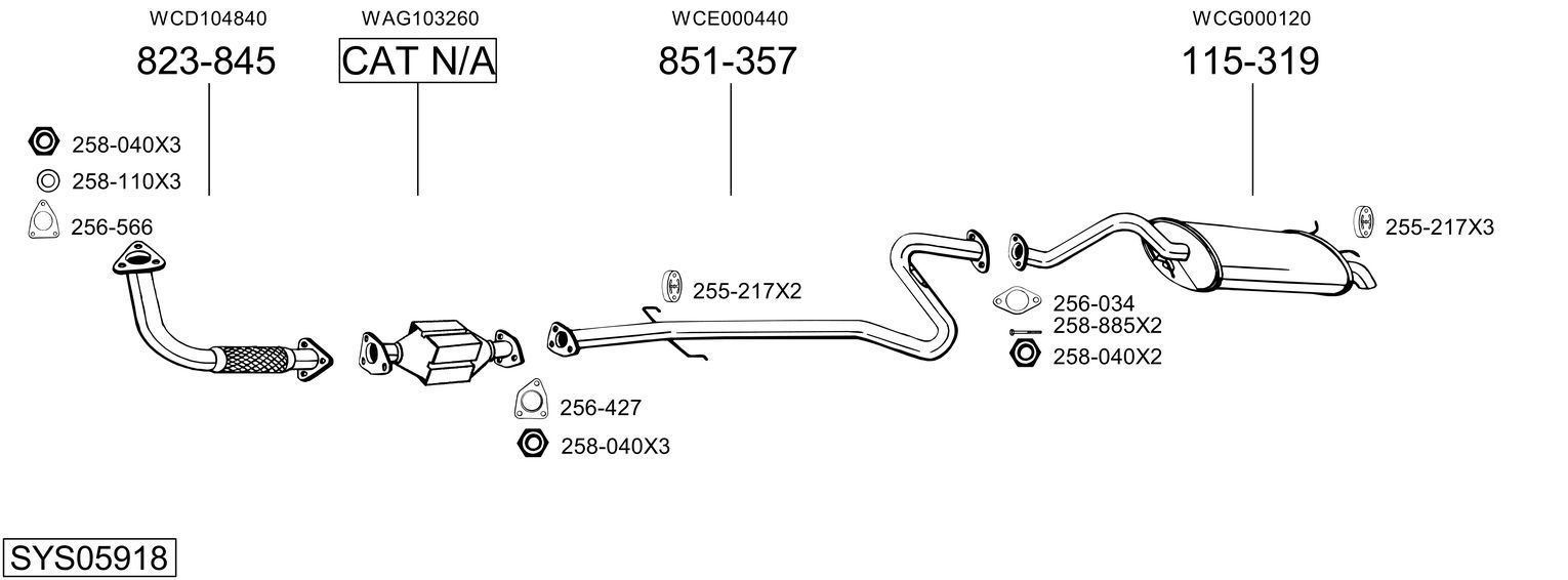 Išmetimo sistema BOSAL SYS05918