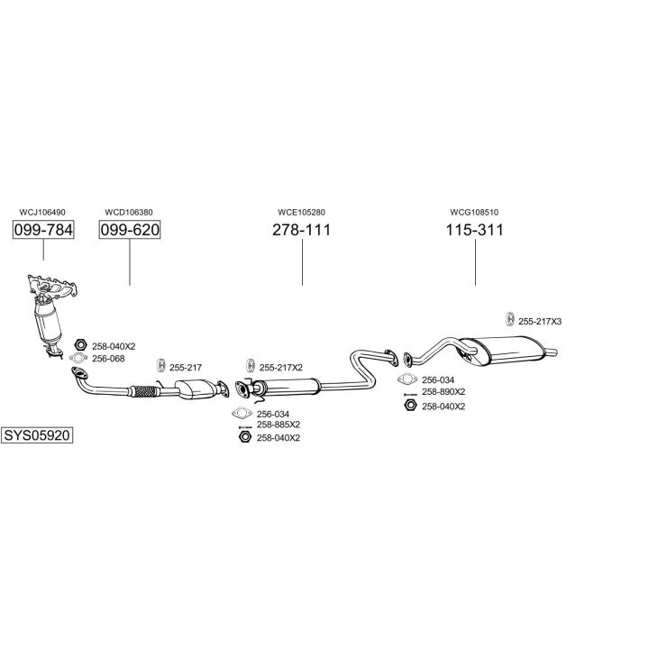 Išmetimo sistema BOSAL SYS05920