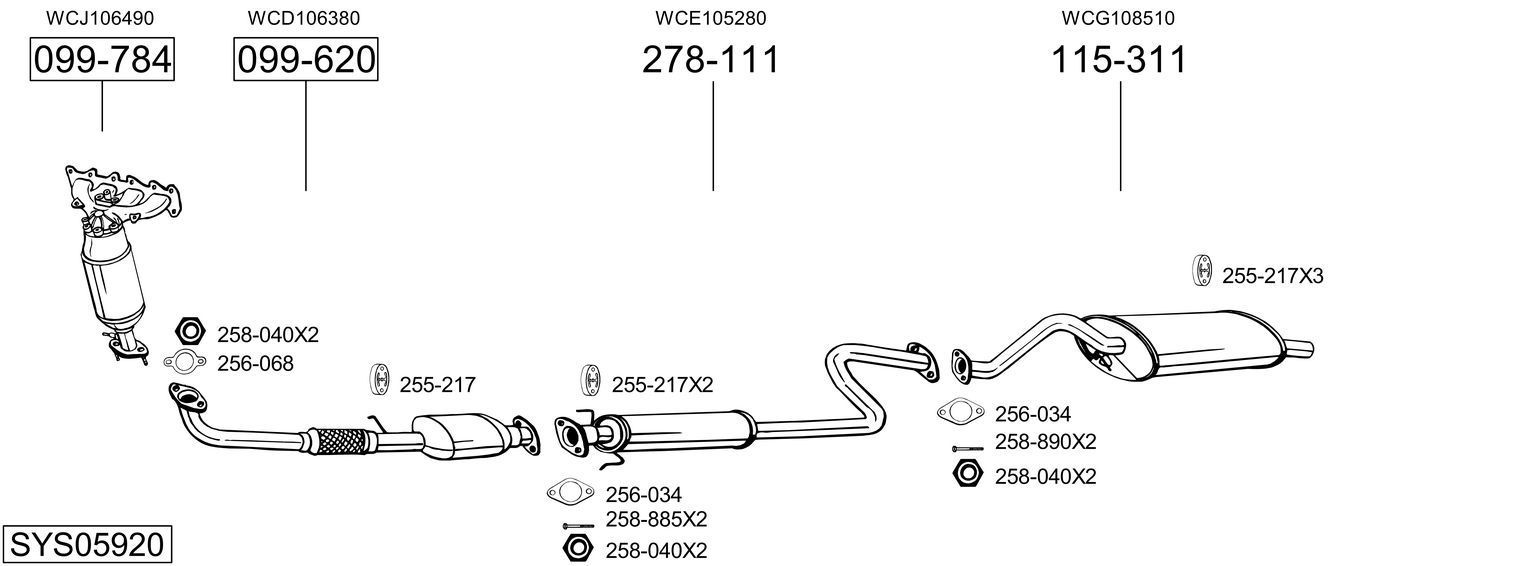 Išmetimo sistema BOSAL SYS05920