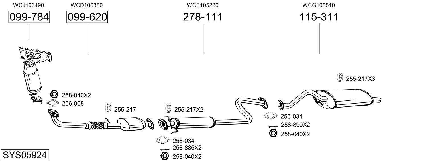 Išmetimo sistema BOSAL SYS05924