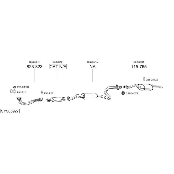 Išmetimo sistema BOSAL SYS05927