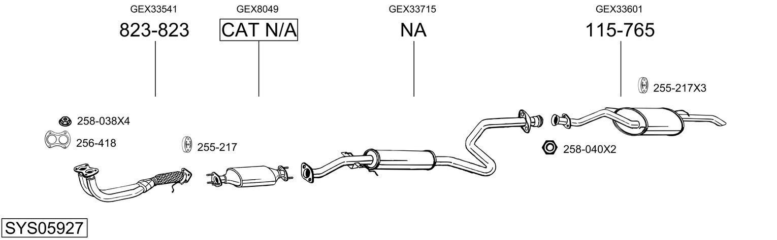 Išmetimo sistema BOSAL SYS05927