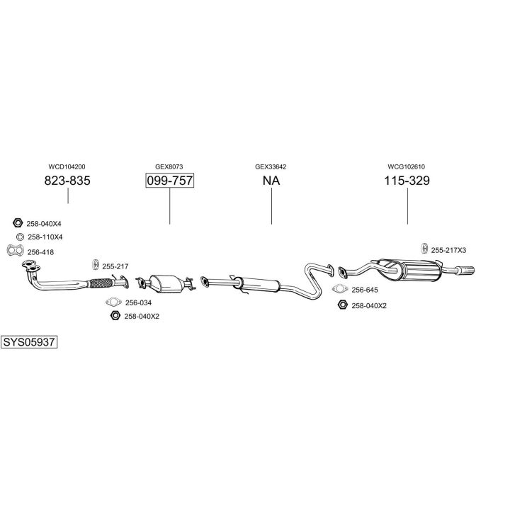 Išmetimo sistema BOSAL SYS05937