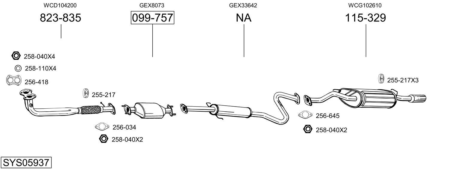 Išmetimo sistema BOSAL SYS05937