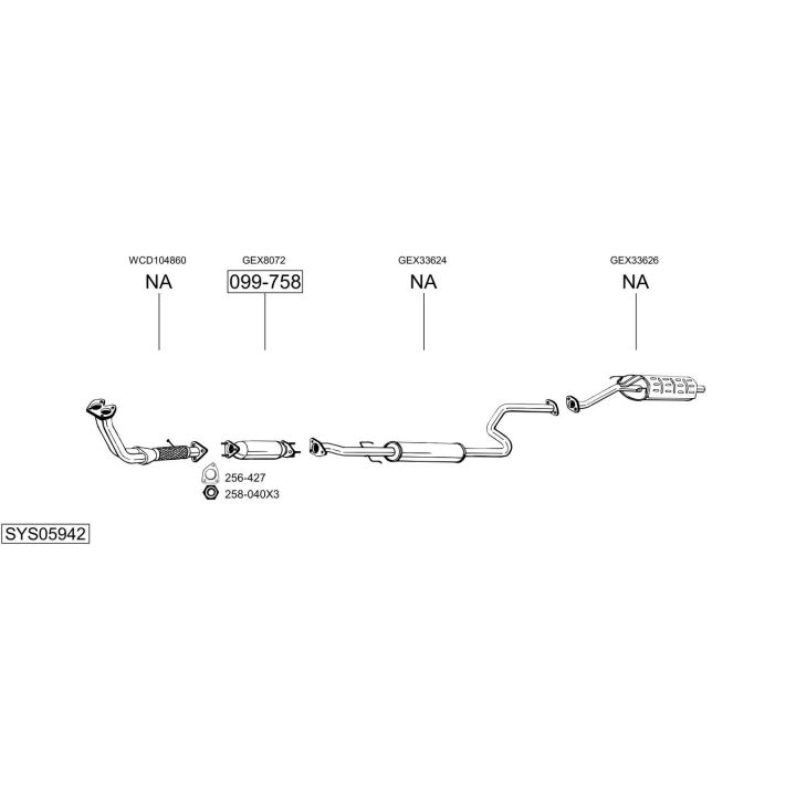 Išmetimo sistema BOSAL SYS05942