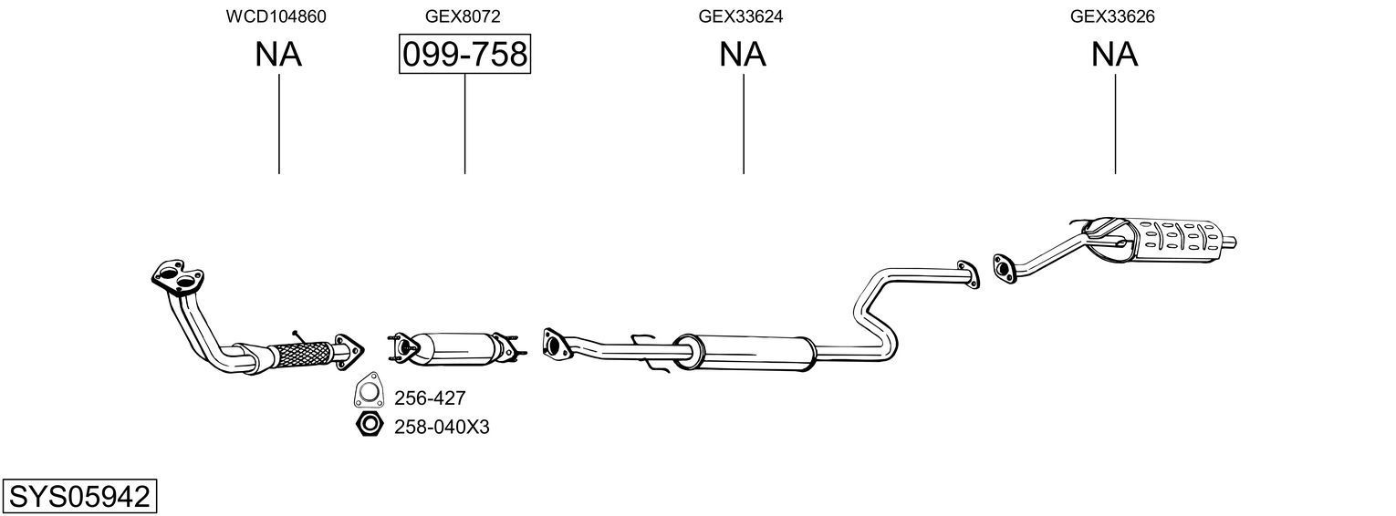 Išmetimo sistema BOSAL SYS05942