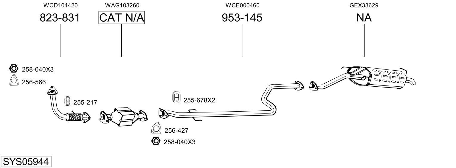 Išmetimo sistema BOSAL SYS05944