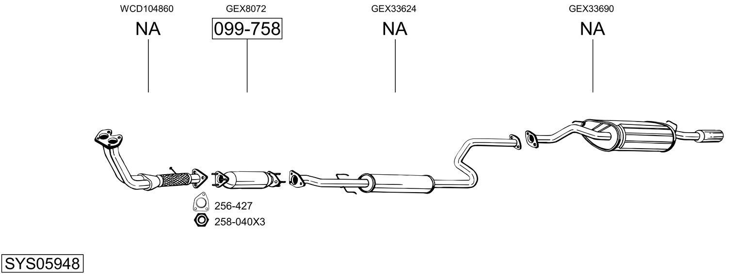Išmetimo sistema BOSAL SYS05948