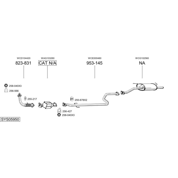 Išmetimo sistema BOSAL SYS05950