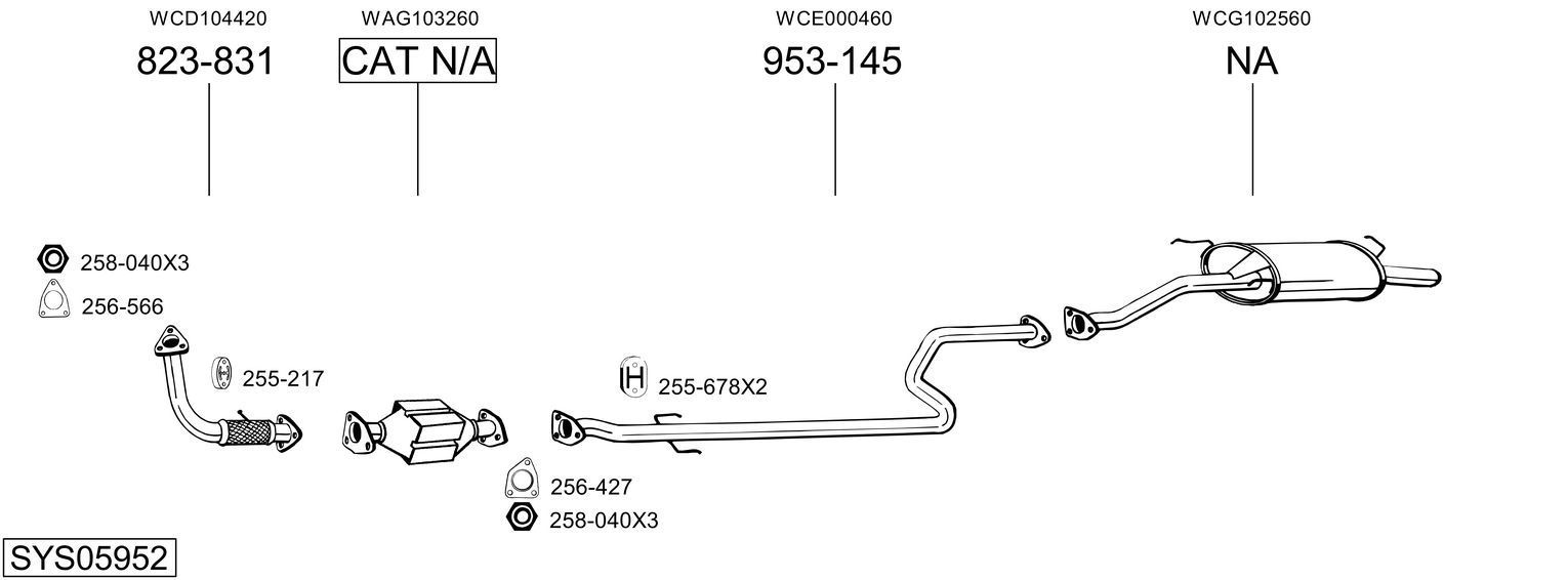Išmetimo sistema BOSAL SYS05952