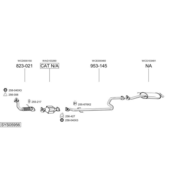 Išmetimo sistema BOSAL SYS05956
