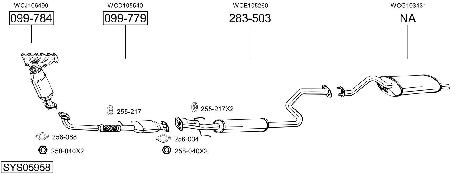 Išmetimo sistema BOSAL SYS05958