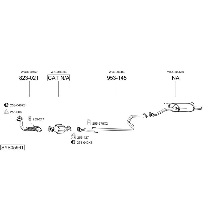 Išmetimo sistema BOSAL SYS05961