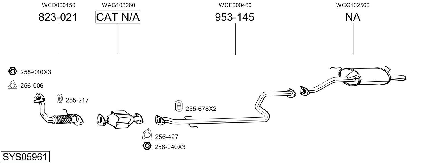 Išmetimo sistema BOSAL SYS05961