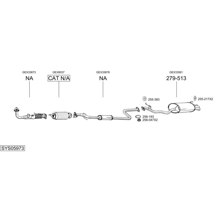 Išmetimo sistema BOSAL SYS05973