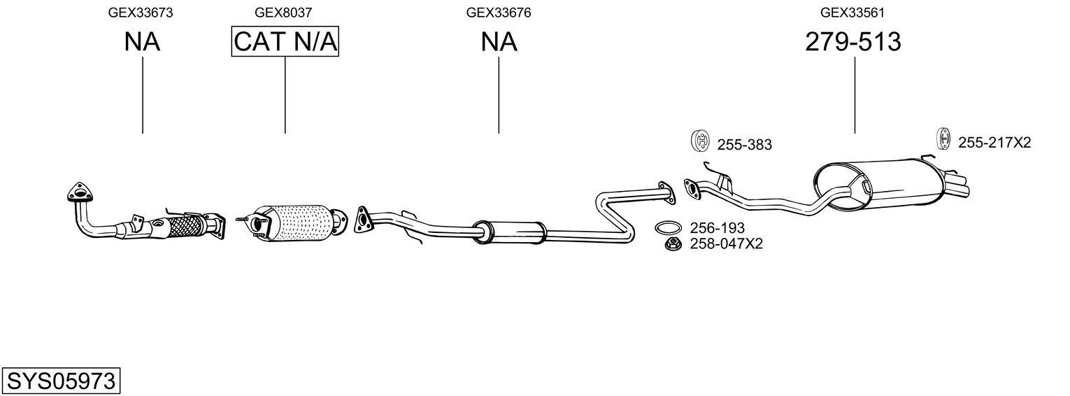 Išmetimo sistema BOSAL SYS05973
