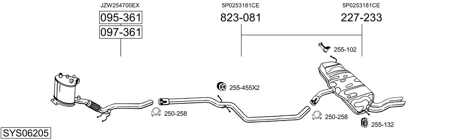 Išmetimo sistema BOSAL SYS06205