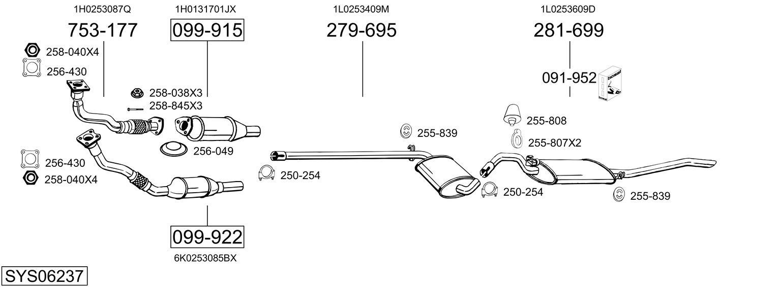 Išmetimo sistema BOSAL SYS06237