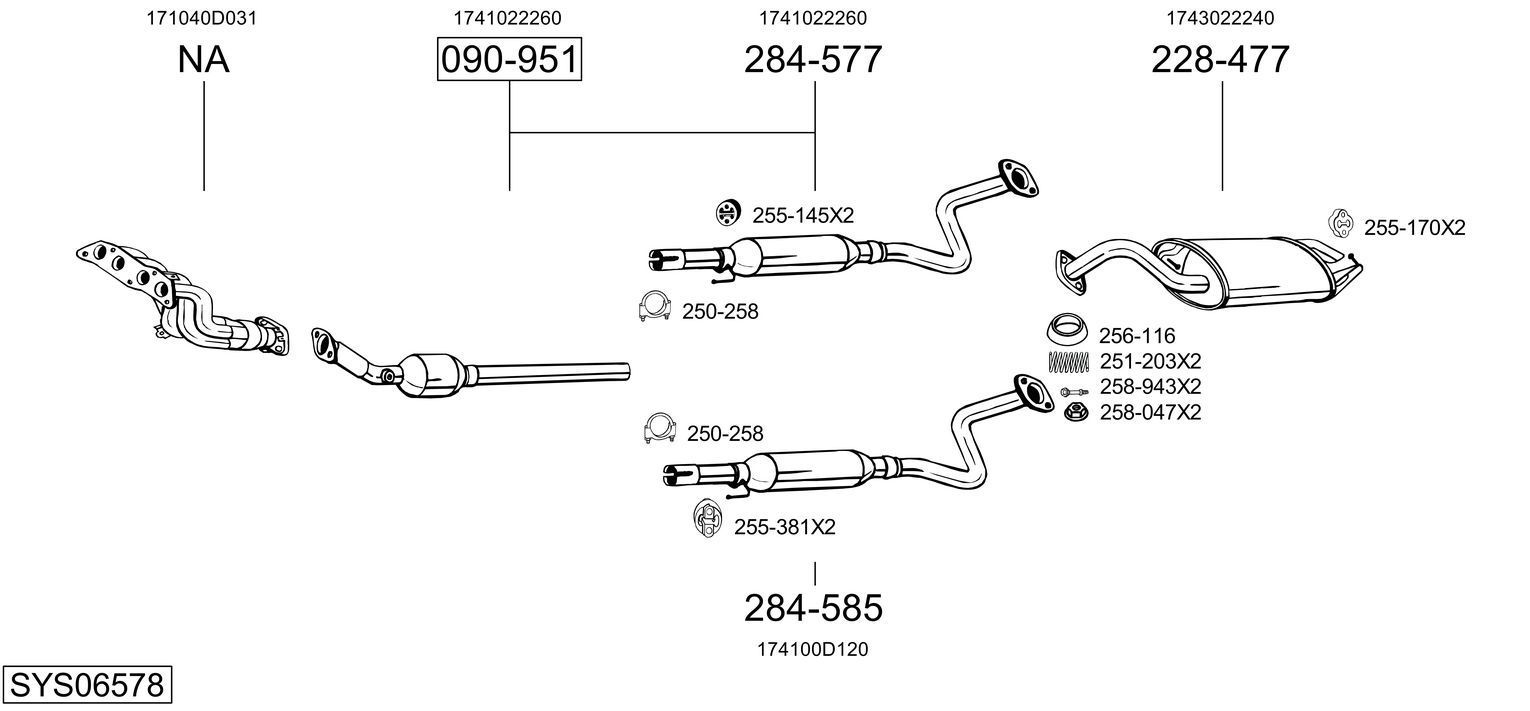 Išmetimo sistema BOSAL SYS06578