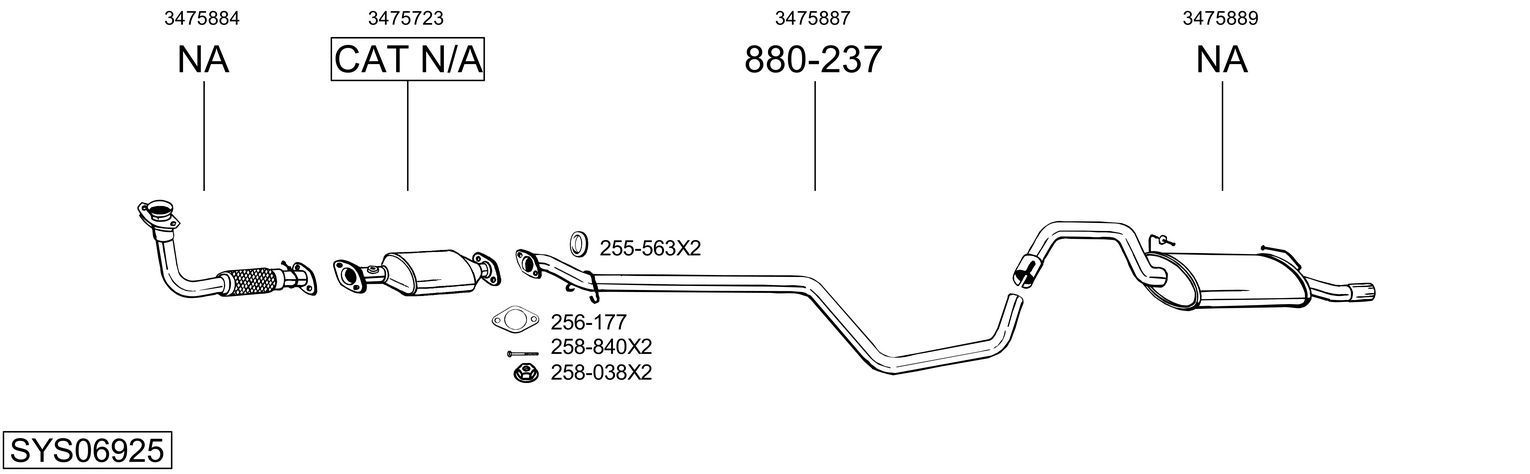 Išmetimo sistema BOSAL SYS06925