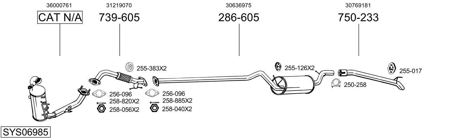 Išmetimo sistema BOSAL SYS06985