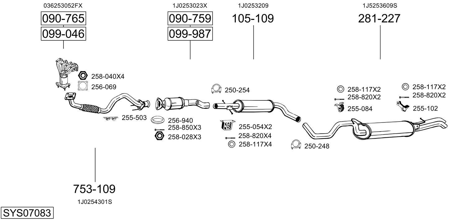 Išmetimo sistema BOSAL SYS07083