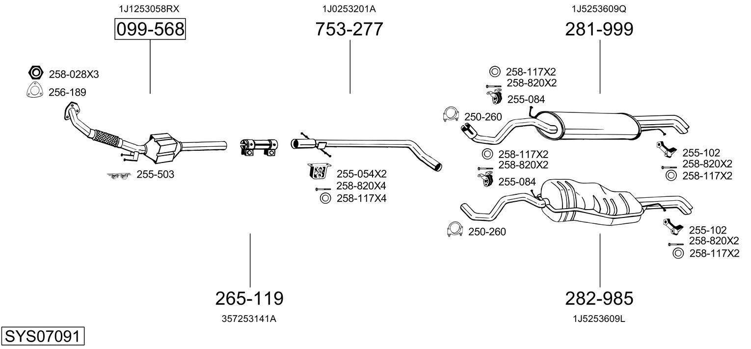 Išmetimo sistema BOSAL SYS07091