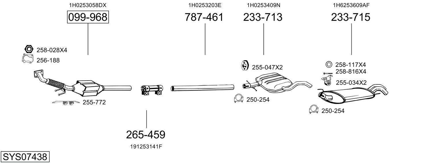 Išmetimo sistema BOSAL SYS07438