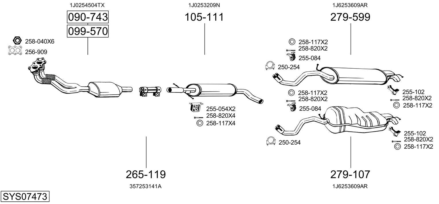 Išmetimo sistema BOSAL SYS07473