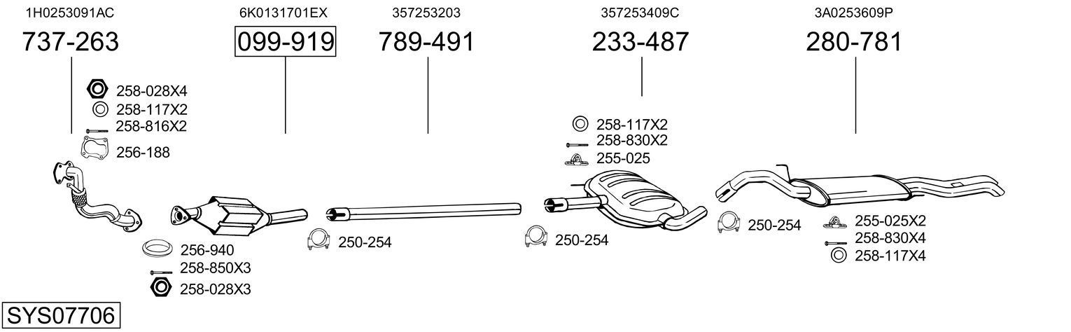 Išmetimo sistema BOSAL SYS07706