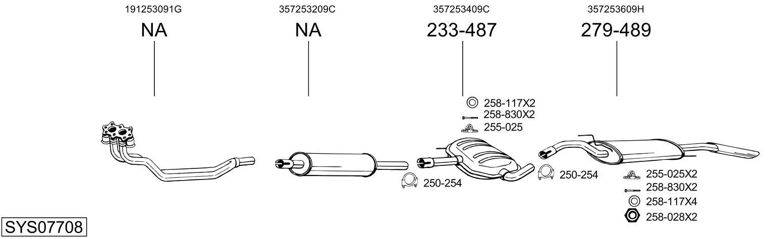 Išmetimo sistema BOSAL SYS07708