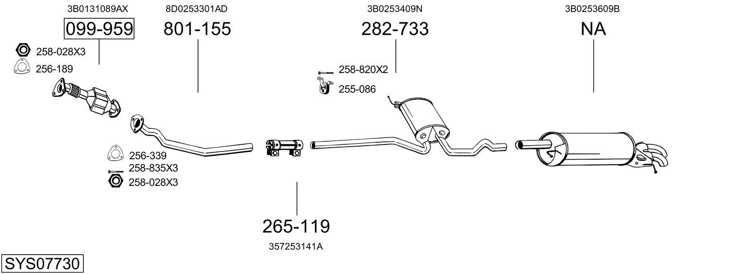 Išmetimo sistema BOSAL SYS07730