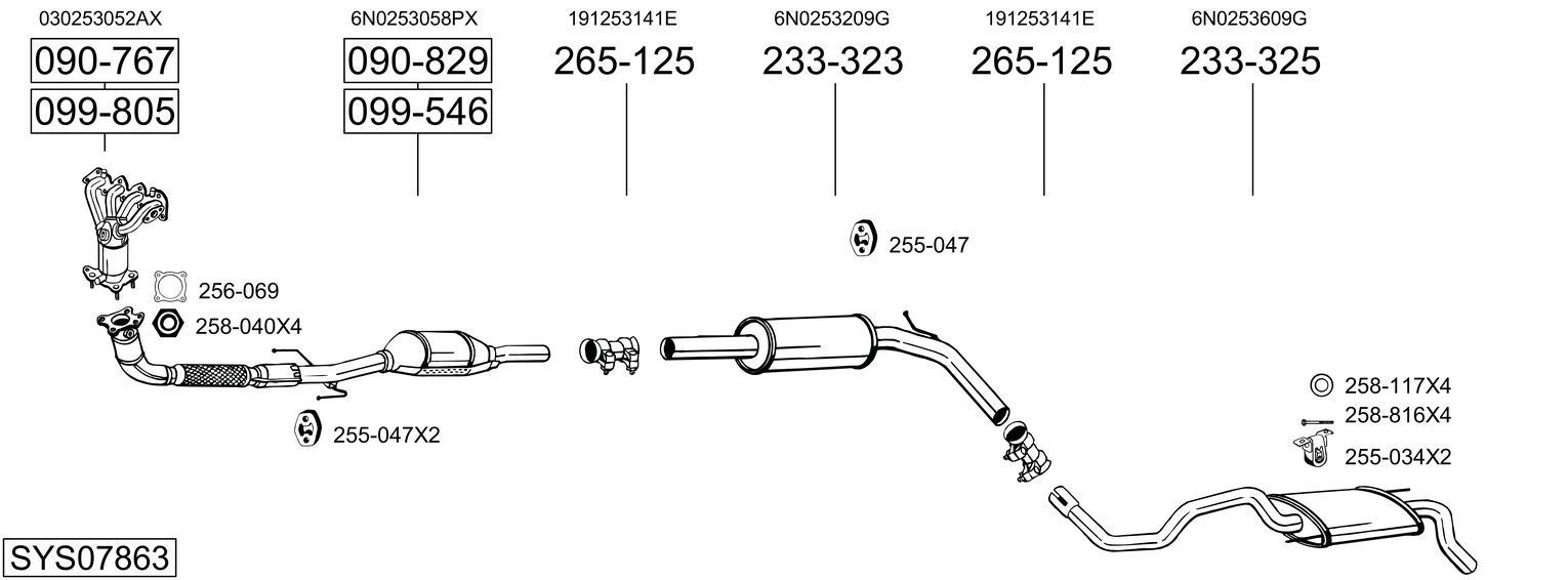 Išmetimo sistema BOSAL SYS07863