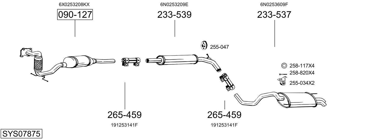 Išmetimo sistema BOSAL SYS07875