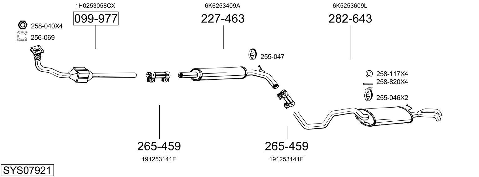 Išmetimo sistema BOSAL SYS07921