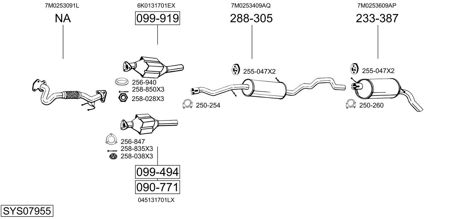Išmetimo sistema BOSAL SYS07955