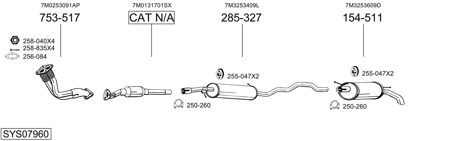 Išmetimo sistema BOSAL SYS07960