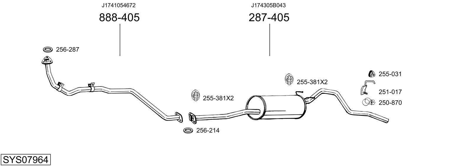 Išmetimo sistema BOSAL SYS07964