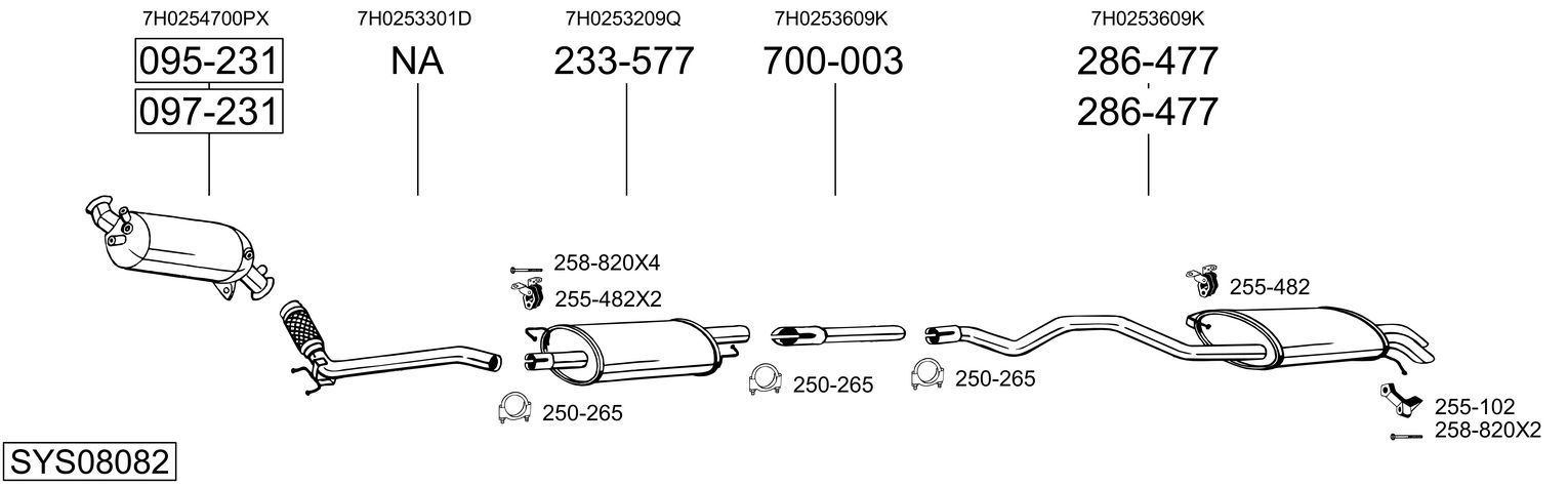 Išmetimo sistema BOSAL SYS08082