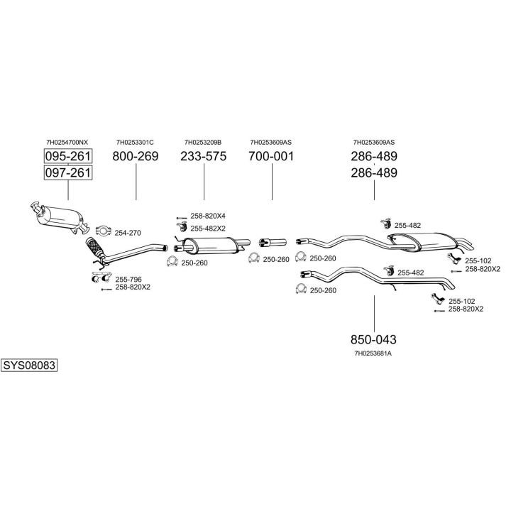 Išmetimo sistema BOSAL SYS08083
