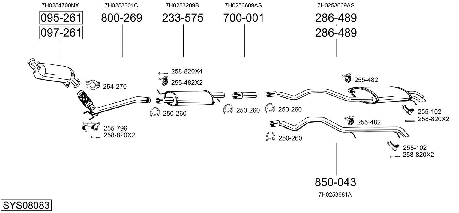 Išmetimo sistema BOSAL SYS08083