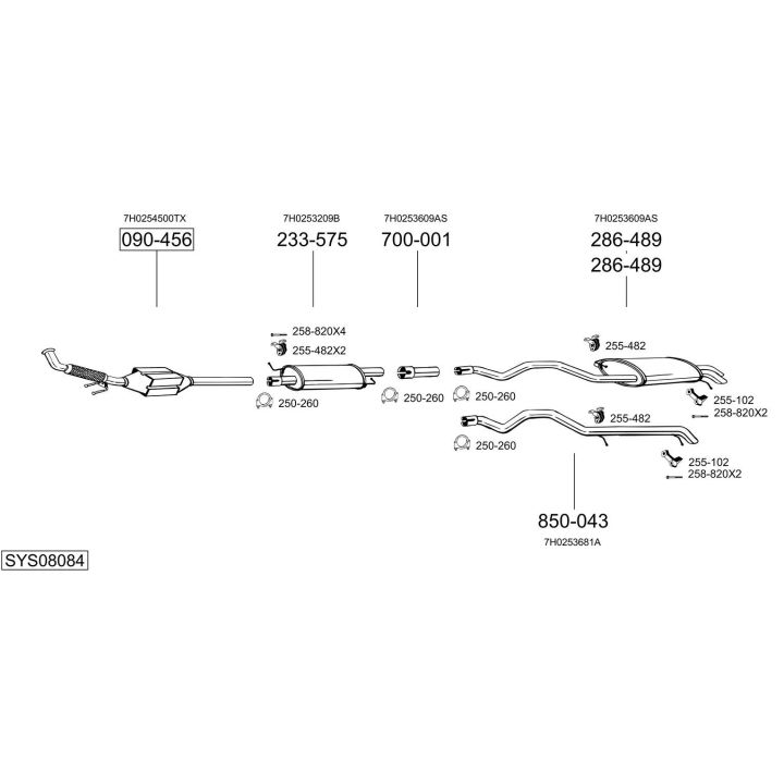 Išmetimo sistema BOSAL SYS08084